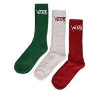 Men's Three Pack Classic Crew Socks in Green/Red/Grey