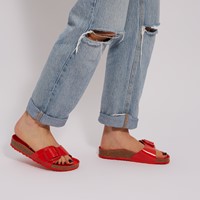Women's Madrid Big Buckle Sandals in Red Alternate View