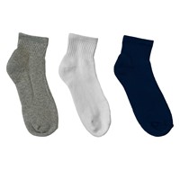 Three Pack Crew Socks in Blue/Grey/White