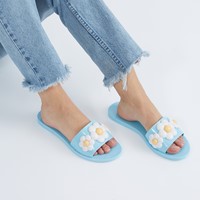 Women's Babe Spring Slide Sandals in Blue Alternate View