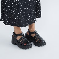 Women's Megan Platform Sandals in Black Alternate View