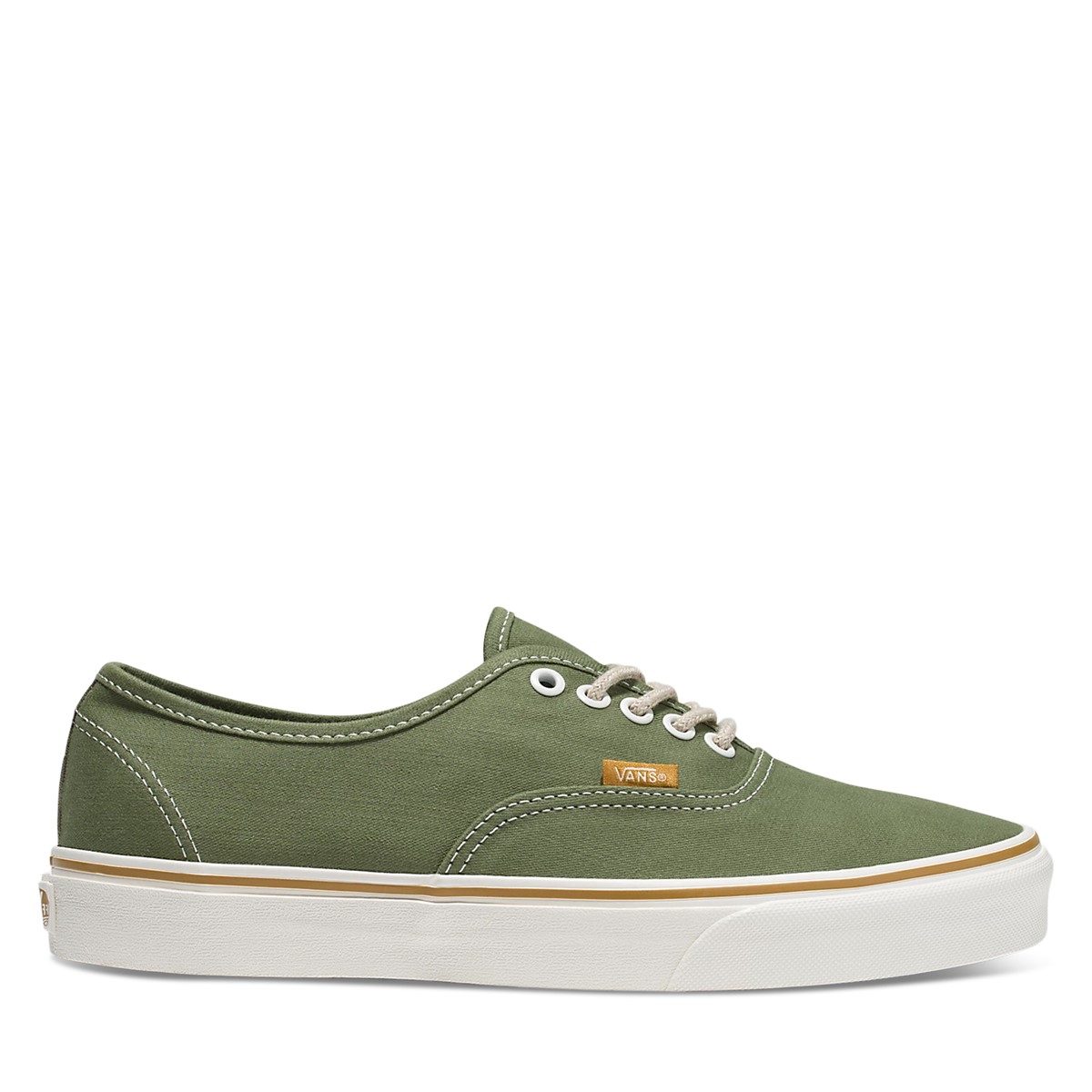 Men's Authentic Embroidered Check Sneakers in Loden Green