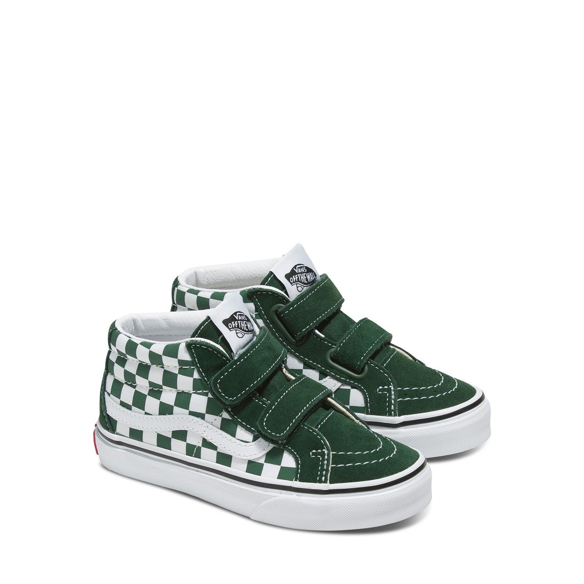 Little Kids' Checkerboard Mid Reissure V Sneakers in GreenWhite ...