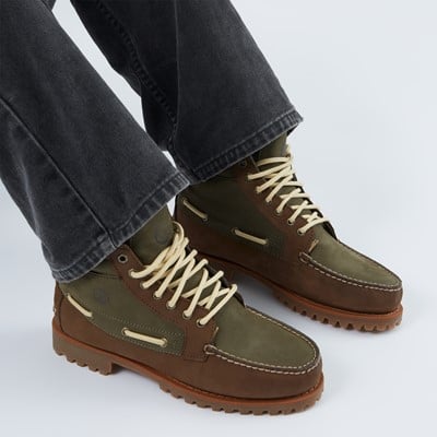 Men's Authentic 7-Eye Chukka Lace-Up Boots in Brown/Green Alternate View