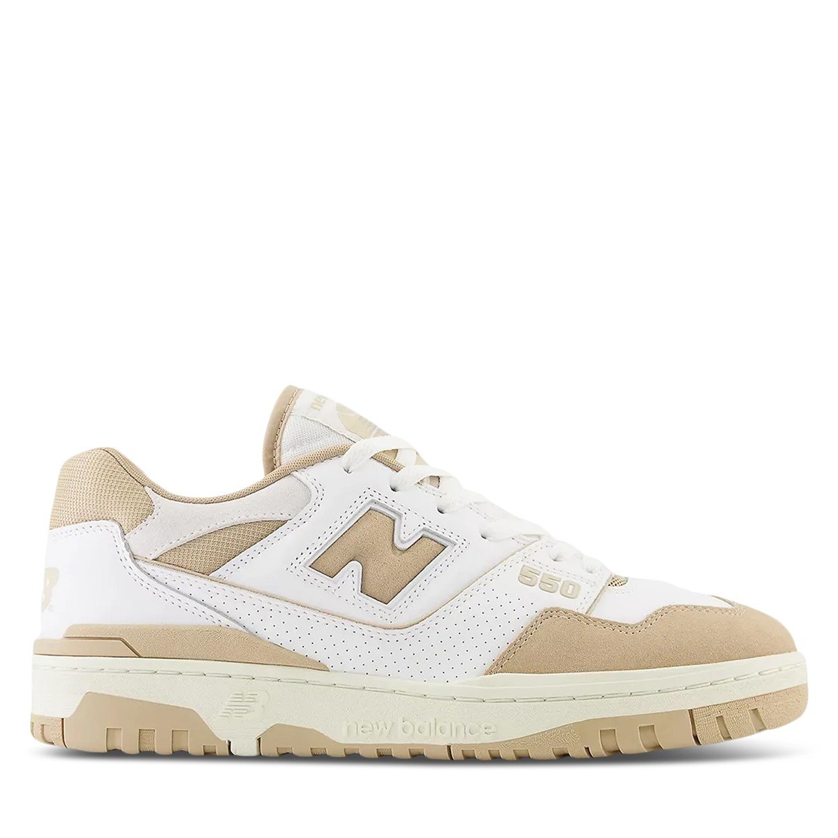 BB550 Sneakers in White/Brown
