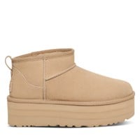 Women's Classic Ultra Mini Platform Boots in Beige