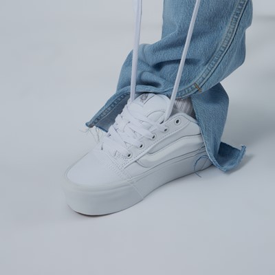 Women's Knu Skool Platform Sneakers in White Alternate View