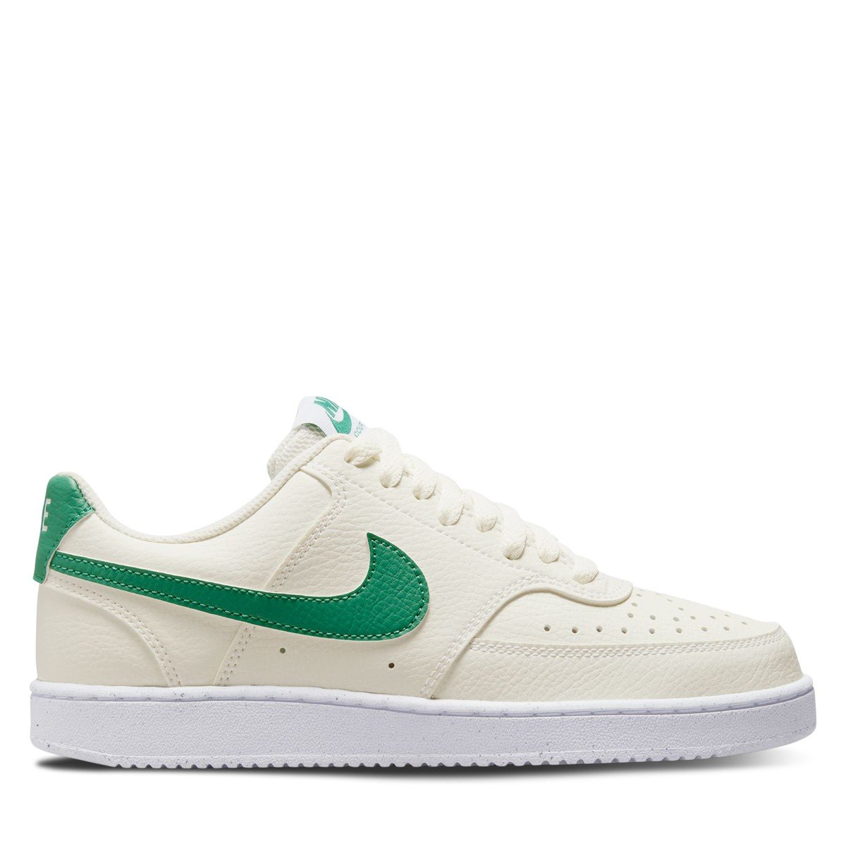 Women's Court Vision Low Sneakers in Off-White/Green