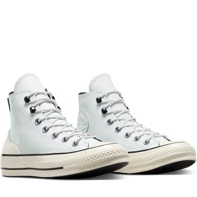 Women's Chuck 70 Leather Hi Sneakers in Blue/White Alternate View