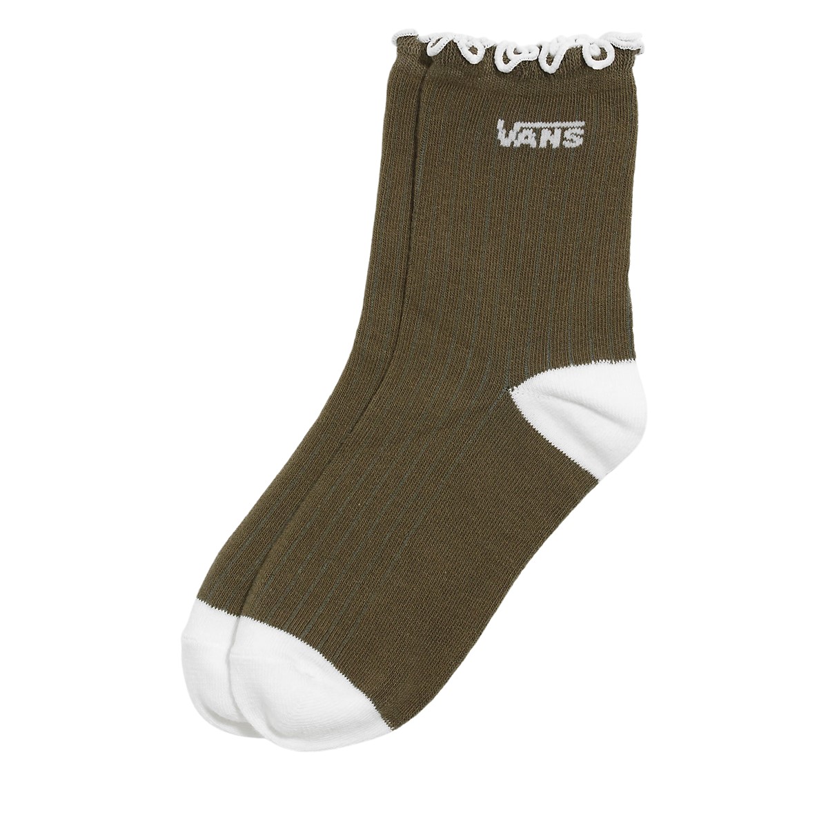 Chaussettes mi-mollet Ruffle olive