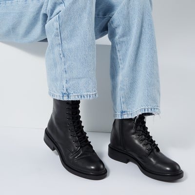 Women's Lena Lace-Up Boots in Black Alternate View