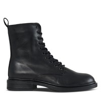 LENARDI BLACK LEATHER BOOTS Larroude Cindy Leather Knee Boots - Black | Editorialist main image 3