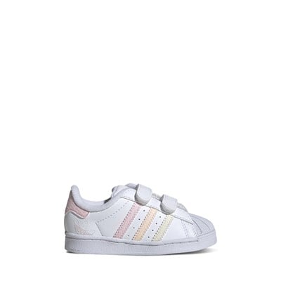 Toddler's Superstar Sneakers in White/Pink/Orange/Yellow