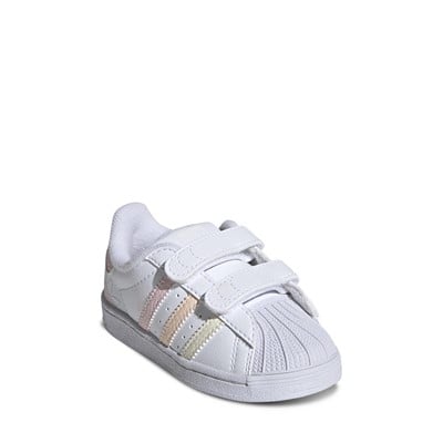 Toddler's Superstar Sneakers in White/Pink/Orange/Yellow Alternate View