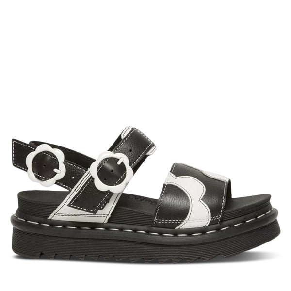 Sandales à plateforme Voss noires et blanches pour femmes en Noir Blanc, taille - Dr. Martens | Little Burgundy Shoes