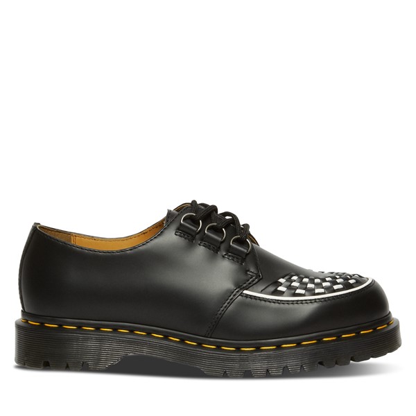 Dr. Martens Women's Ramsey Creeper Oxford Shoes Black White, Leather