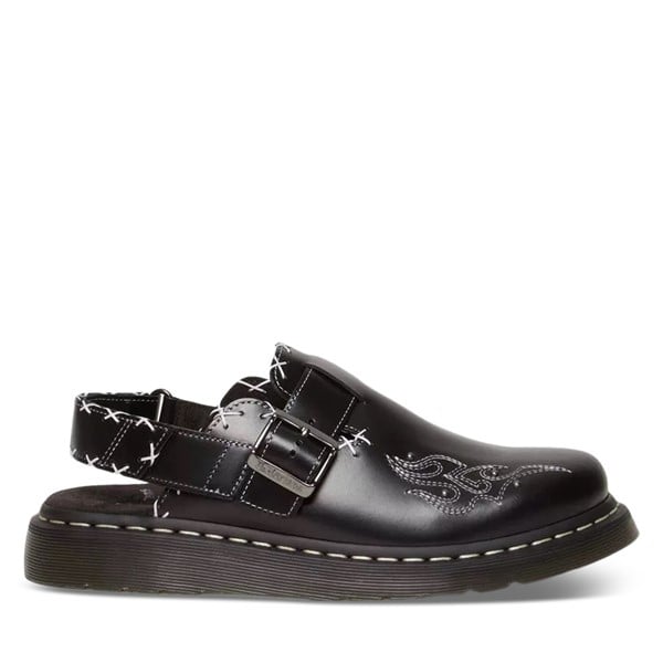 Dr. Martens Women's Jorge Gothic Americana Leather Mules in Black, Size 5, Leather
