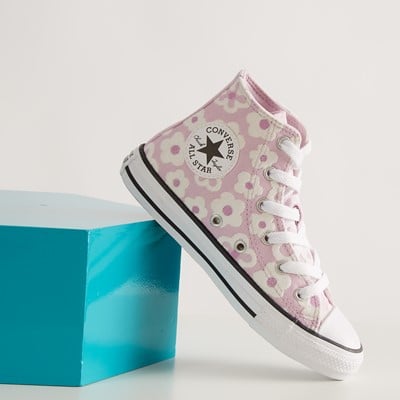 Little Kids' Chuck Taylor All Star Floral Embroidery Hi Sneakers in Purple/White Alternate View