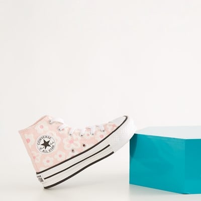 Little Kids' Chuck Taylor All Star Lift Platform Floral Embroidery Sneakers in Pink/White Alternate View