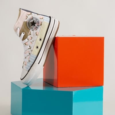 Little Kids' Chuck Taylor All Star EVA Lift Platform Patchwork Sneakers in Pink/Blue/Yellow/White Alternate View