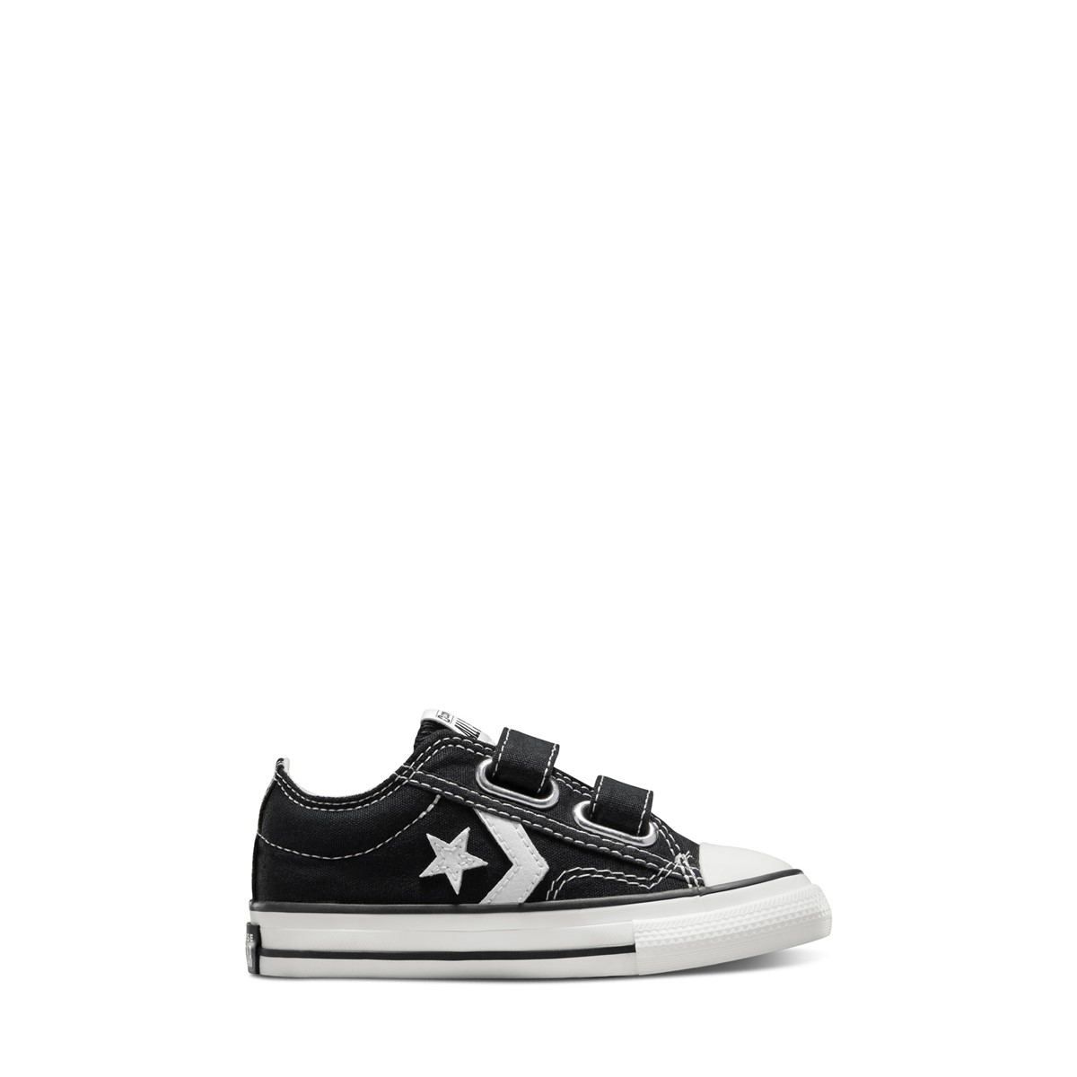 Toddler's Star Player 76 Easy-On Sneakers in Black/White
