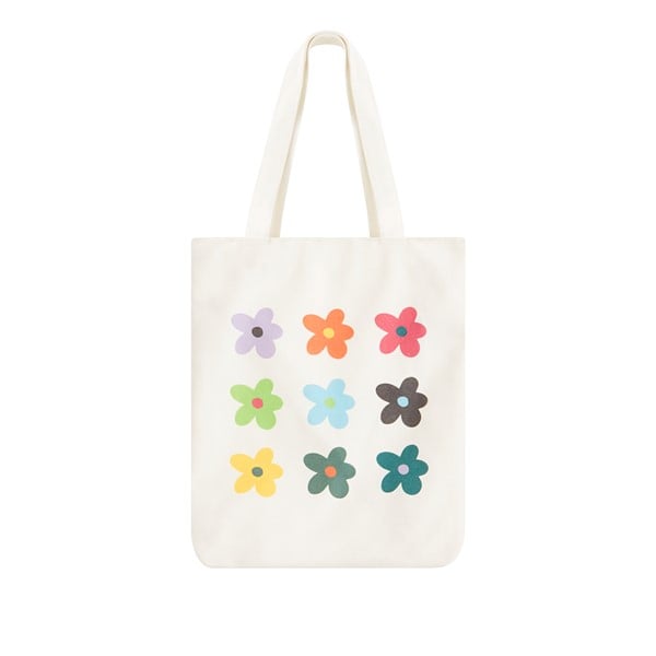 Floyd Flower Tote Bag in Chalk/Multi-Color color in Beige, Polyester