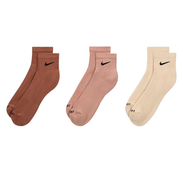 Three Pack Everyday Plus Cushioned Crew Socks in Terracotta/Brown/Beige ...