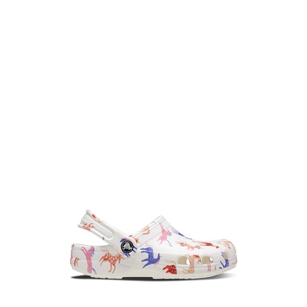 Sabots à motifs de licornes blanches, roses, bleues et rouges pour tout-petits en Blanc Divers, taille Toddler - Crocs | Little Burgundy Shoes