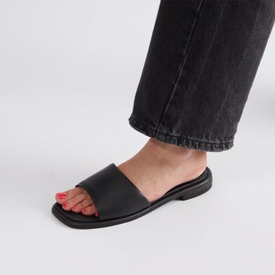 Women's Celine Slide Sandals in Black Alternate View