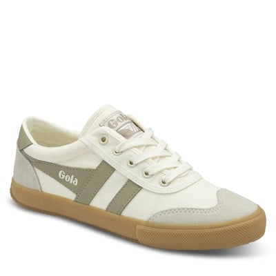 Alternate view of Baskets Badminton Plimsoll blanc cassé et vert olive pour femmes