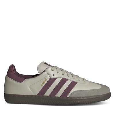 Men's Samba OG Sneakers in Chalk/Burgundy