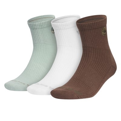 Three Pack PRM Quarter Socks in Brown/White/Green