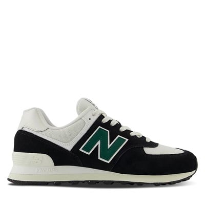 Men's 574 Sneakers in Black/White/Green