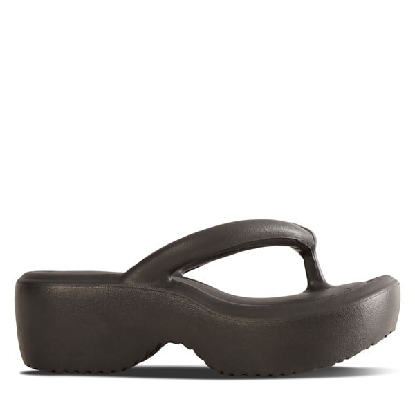 Tongs à plateforme Sun Gaze noirs pour femmes, taille - Jeffrey Campbell | Little Burgundy Shoes