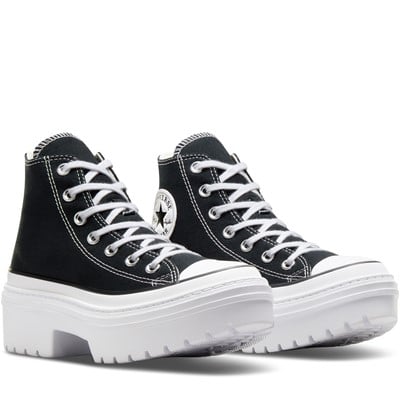 Women's Chuck Taylor All Star Lugged Hi Sneakers in Black/White Alternate View