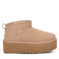 Women's Classic Ultra Mini Platform Boots in Sand