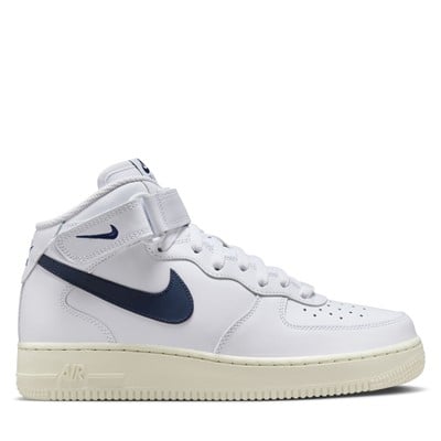 Baskets Air Force 1 '07 Mid blanches et bleu marine pour femmes