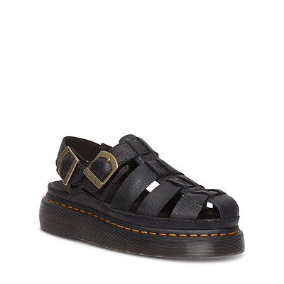 Alternate view of Wrenlie Grizzly Leather Fisherman Sandals in Black
