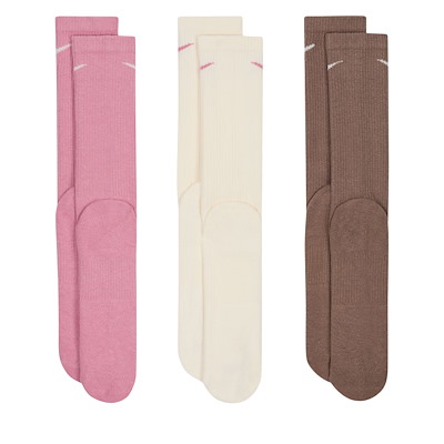 Alternate view of Everyday Cushion Crew Socks in Pink/Cream/Brown