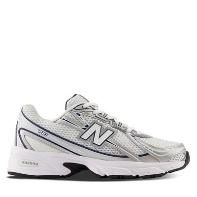 740 Sneakers in White/Silver/Navy