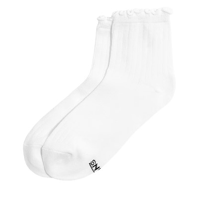 Main view of Lettuce Have It Half Crew Socks in White