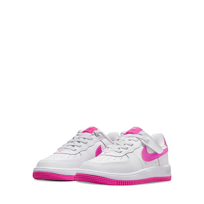 Little Kid's Air Force 1 Low EasyOn Sneakers in White/Pink Alternate View