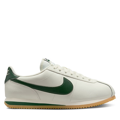 Baskets Cortez blanches, vertes et gomme pour femmes