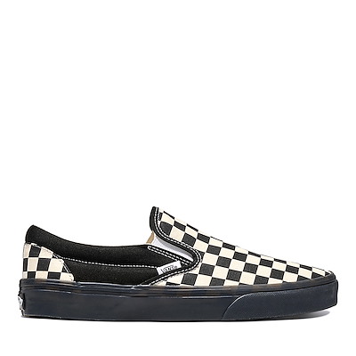 Men's Classic Checkered Slip-on Sneakers in Black