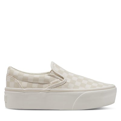 Checkerboard Stackform Slip-On in White/Cream