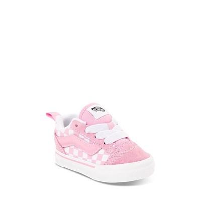 Alternate view of Toddler's Knu Skool Checkerboard Vans in Pink/White