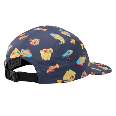 Alternate view of Kids Beach UV Something Fishy Cap in Navy Blue