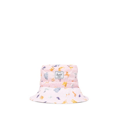 Main view of Toddlers Beach UV Dog Print Bucket Hat in Pink