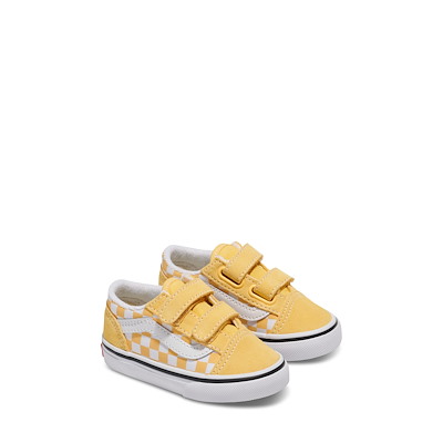 Alternate view of Toddler's Old Skool V Checkerboard Sneakers in Yellow/White