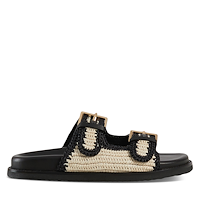 Women's Dania Raffia Sandals in Black